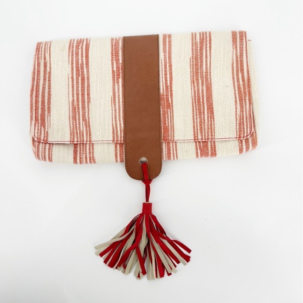 Roberta Roller Rabbit Clutch with Suede Tassel NEW